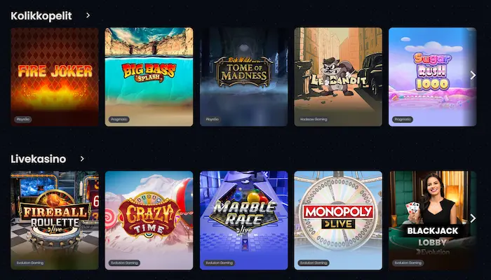 Reipas casino Suomi pelit